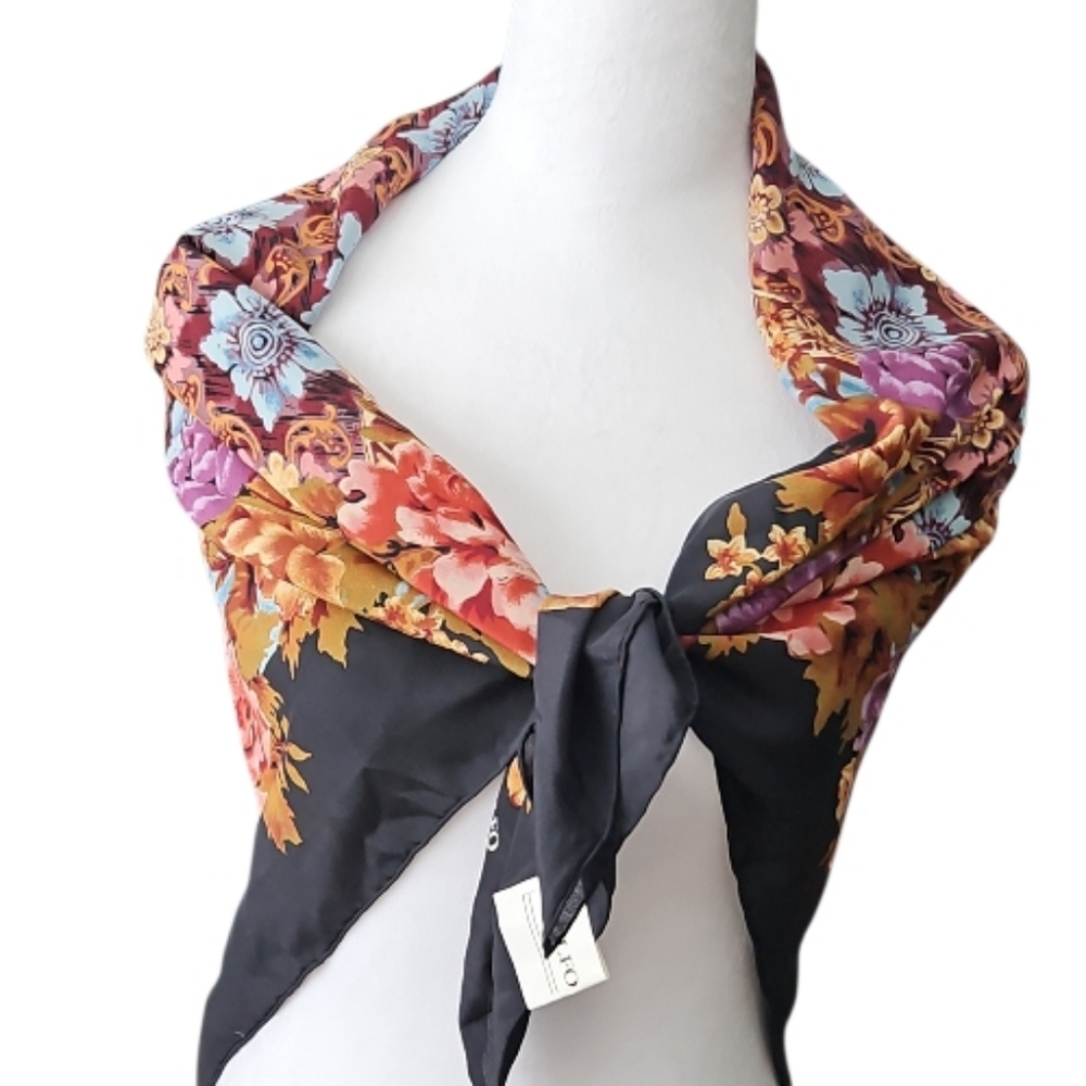 Aldolfo Silk Floral  Scarf